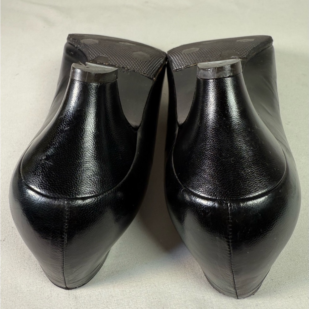 Vintage authentic Gucci black leather 2in heels pumps shoes slip on size 34.5 - Picture 14 of 17